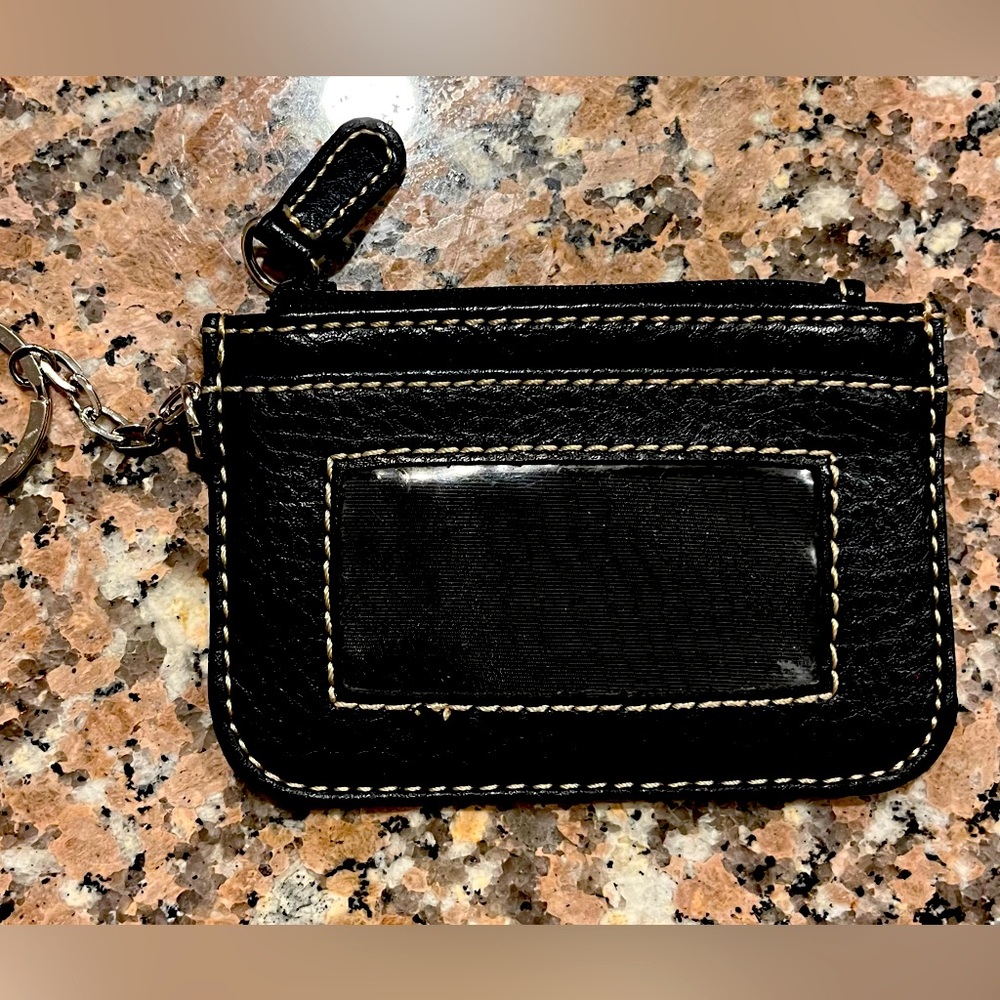 Black Leather Coin Purse (zippered and  2-slotted) Excellent condition